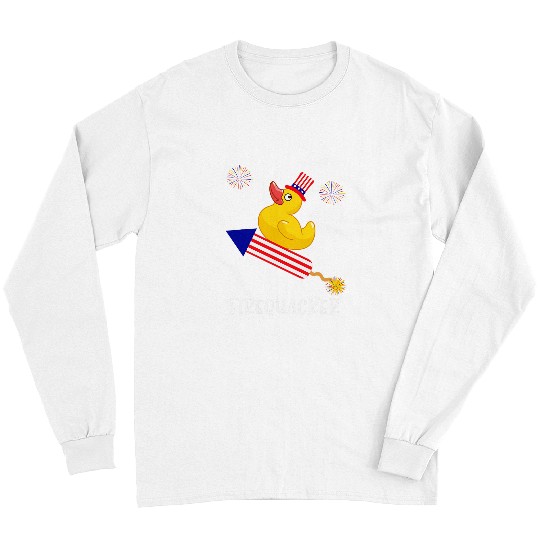 Duck Pet Fourth of July Firequacker Rubber Duckie Duck USA Patriotic Long Sleeves