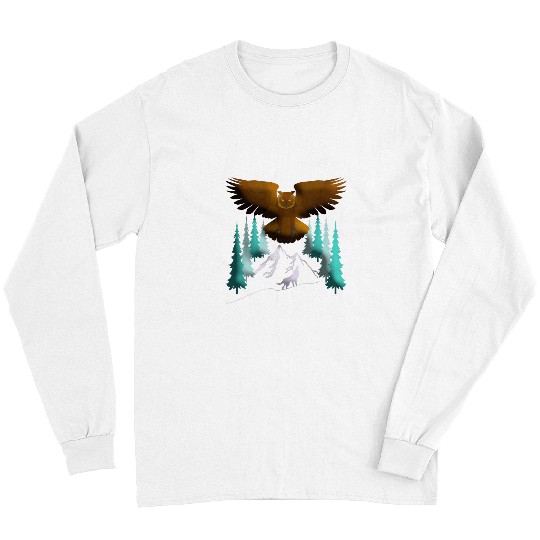 Owl Pet Motif Forest Little Animal Nature Bird Of Prey Print 5 Long Sleeves
