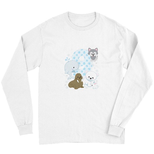 Bear Pet Arctic Animals 9th Birthday Polar Bear Walrus Fox Sea Theme Long Sleeves