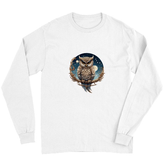Owl Pet Mythical Owl Full Moon Owl Fantasy Bird Long Sleeves