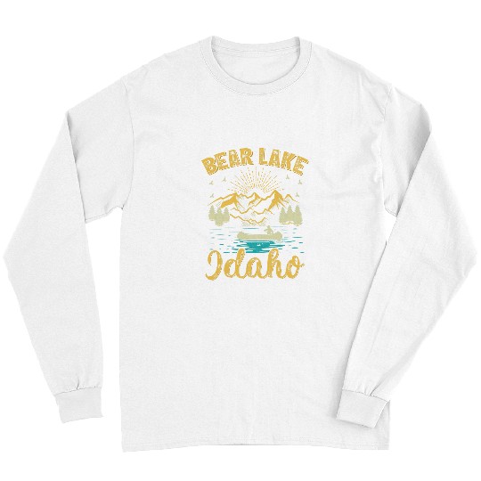 Bear Pet Summer Vacation Retro Mountain Idaho Bear Lake Long Sleeves