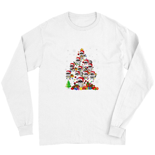 Raccoon Pet Christmas Tree Raccoon Christmas Santa Animal Lover Long Sleeves