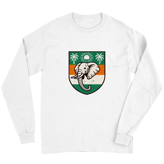 Elephant Pet Ivory Coast Ivorian Elephant Flag Wear Long Sleeves