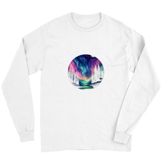 Aurora Borealis Night Sky Northern Lights 1 Long Sleeves