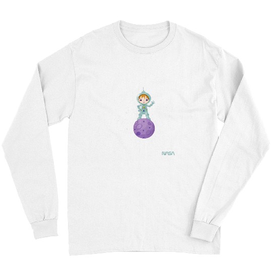 Astronaut Job Kids NASA Astronaut cute on Planet Worm Long Sleeves