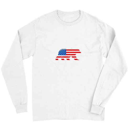 Bear Pet Mommy Bear Mommy 4th Of July Bear Flag Long Sleeves