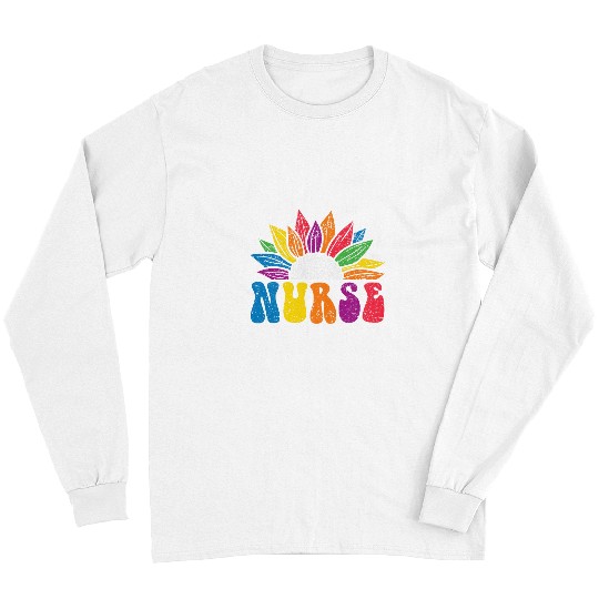 nurses Job Groovy Floral Colorful nurses Hospital nurses Retro Style Long Sleeves