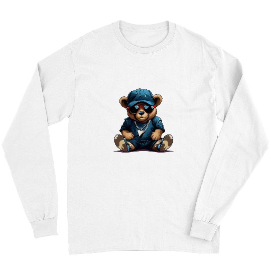 Bear Pet Urban Teddy Bear East Coast Gangsta Style Hat and Sunglasses Long Sleeves