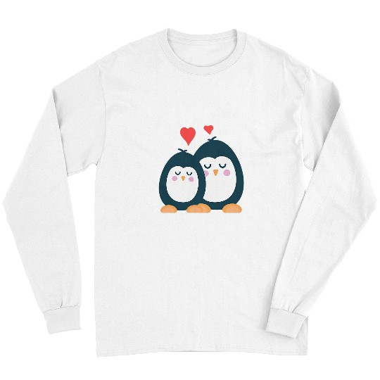 Penguin Pet Couples Gift Wedding Anniversary Valentines Him Her 2 Long Sleeves