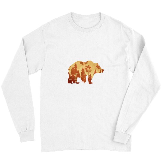 Bear Pet Autumn Forest Trees Fall Wildlife Animal Bear Lover Nature Long Sleeves