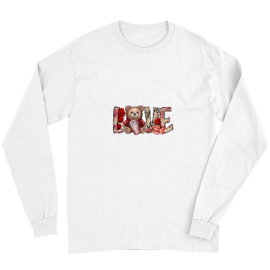Bear Pet Love Bear Cute Western Valentines Day Long Sleeves