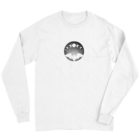 Bat Rising in the Moon Night Sky and Moon Light Magic Long Sleeves