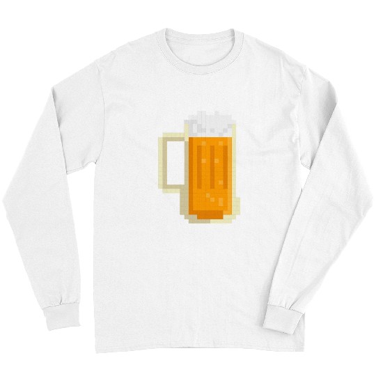 Beer Fun Beer 8 bit Pixel Gamer Long Sleeves
