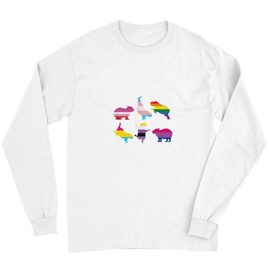 capybaras Pet LGBTQ Rainbow Water Pig Transgender Pride Month Long Sleeves