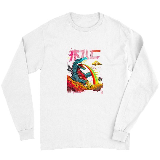 Dragon Pet Japanese Art Dragon Rainbow Kaiju 3 Long Sleeves