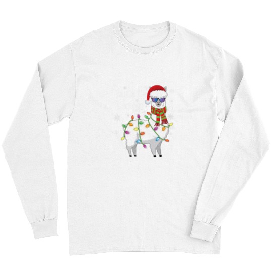 Fa La La Llama Women Men Funny Christmas Llama Long Sleeves