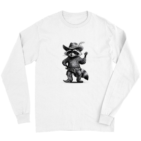 Raccoon Pet Cowboy Cowgirls Trash Panda Western Country 5 8 Long Sleeves