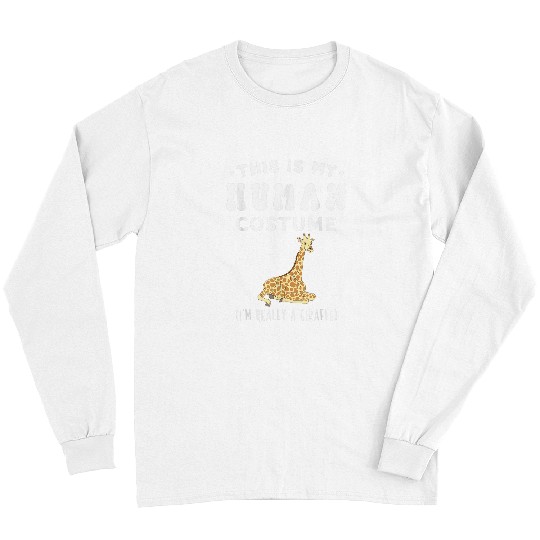 Giraffe Pet This is my Human Costume I m Really A Giraffe Safari 2 Long Sleeves