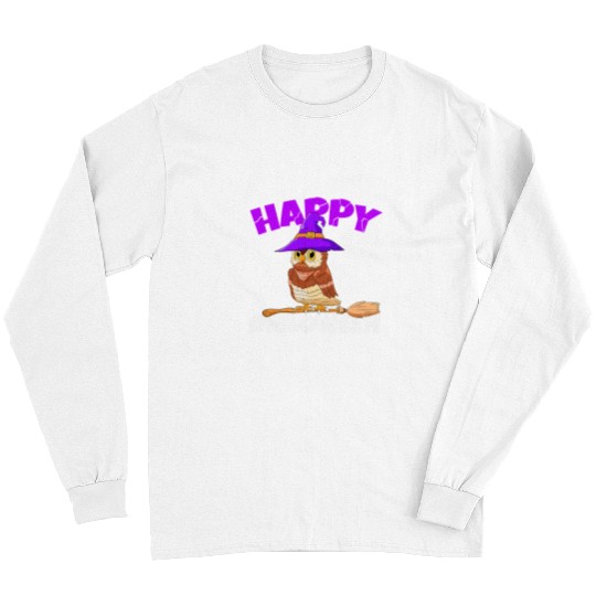 Owl Pet Happy Owloween Nocturnal Bird Owl Lover Birds Of Prey Long Sleeves