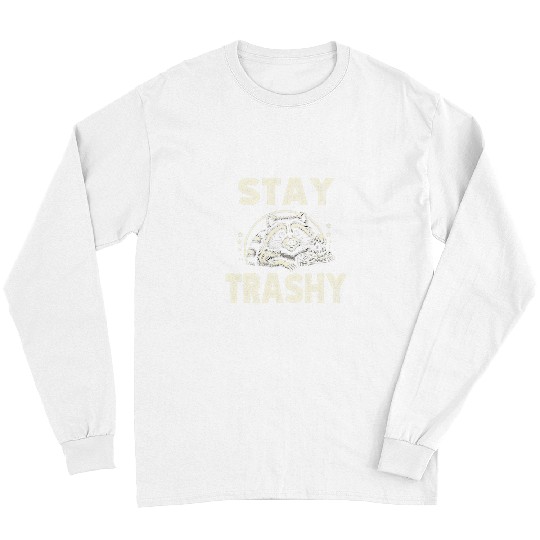 Raccoon Pet Funny Stay Trashy Raccoon Lovers Retro Vintage Long Sleeves