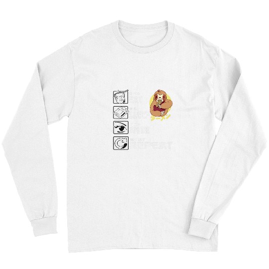 Sloth Pet Eat Sleep Anime Repeat Sloth Eating Ramen Japanese Kawaii Long Sleeves