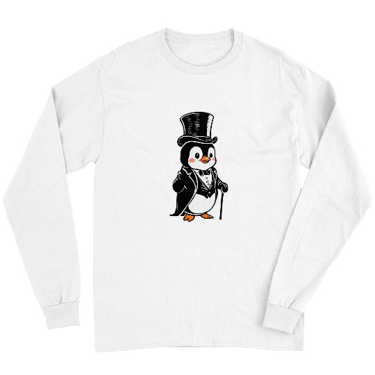 Penguin Pet Classy Penguin In Top Hat Tuxedo Gentleman Penguin Long Sleeves