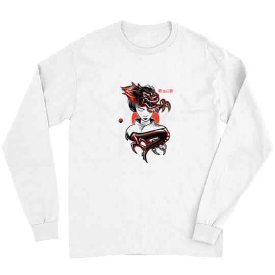 Dragon Pet Japan Aesthetic Japanese Dragon Tokyo Geisha Long Sleeves