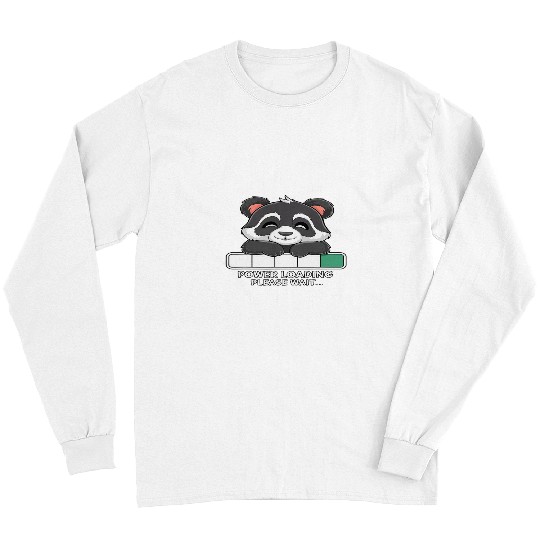 Panda Pet Funny black panda eyes closed power loading please wait Long Sleeves