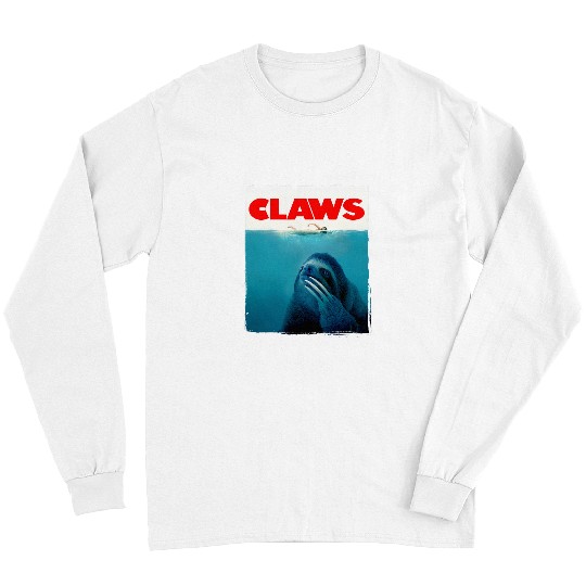 Sloth Pet CLAWS Funny JAWS Parody Cute Sloth Attacking Like A Shark Long Sleeves