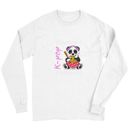 Panda Pet ramen k pop heavenn panda bear eating noodles funny cute Long Sleeves