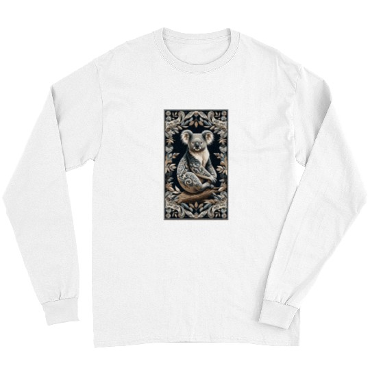 Koala Pet vintages Koala Artwork Elegant Tapestry Motif Style Long Sleeves