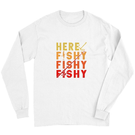 Fish Fisher Fisherman Funny Kids Retro Bass Fishing 1 Long Sleeves