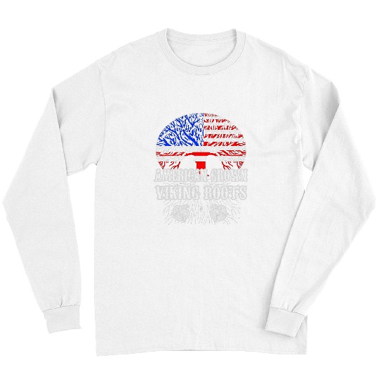 AMERICAN GROWN VIKING ROOTS American Flag Tree Long Sleeves