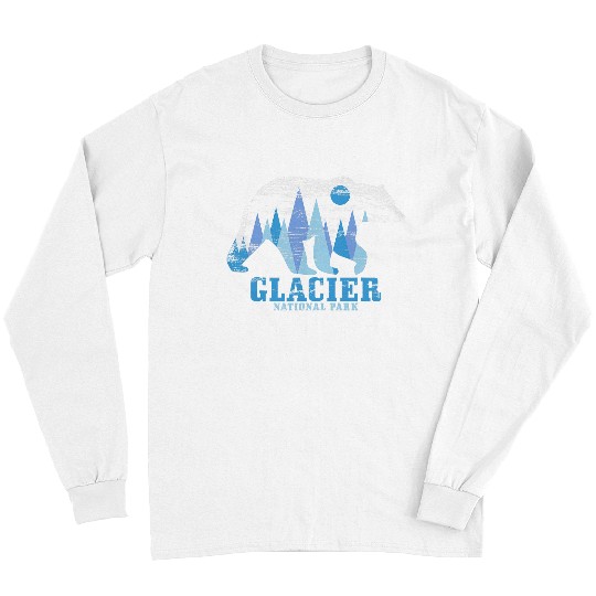 Glacier National Park Bear vintages Hiking Nature Lover Long Sleeves