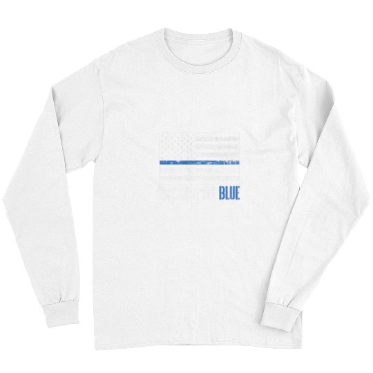 Backing the Blue US Flag Support Law Enforcement Police Long Sleeves