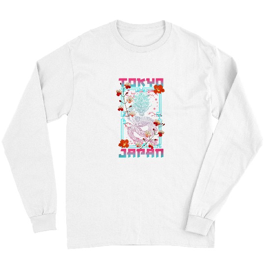 Dragon Pet Japanese Tokyo Dragon Japan Asian Retro 80s Long Sleeves