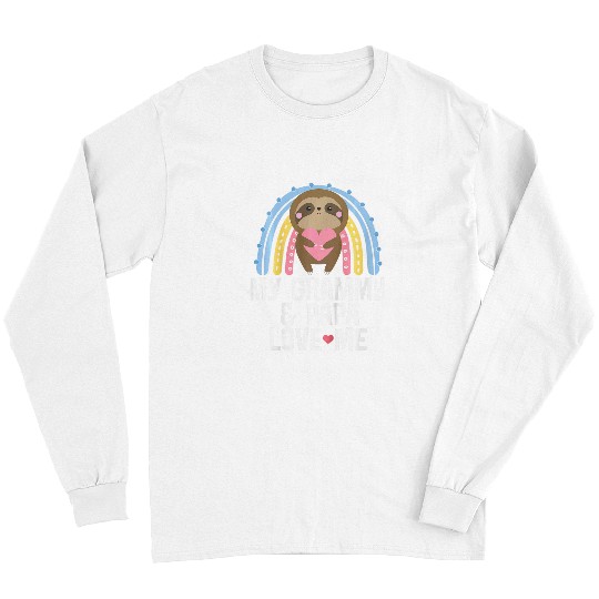 Sloth Pet Kids My Grammy And Papa Love Me Grandkids Sloth Long Sleeves