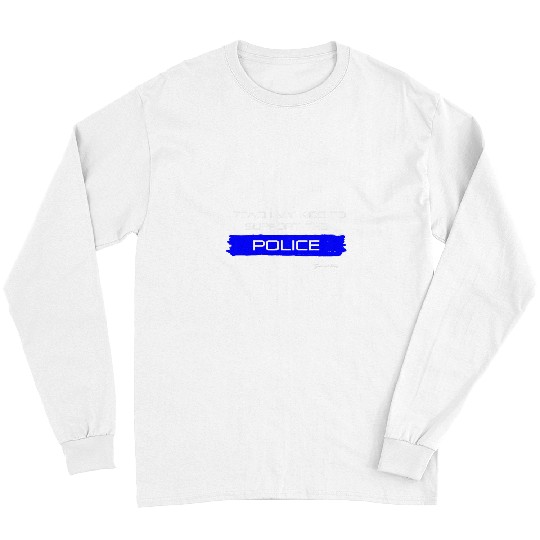 I TEACH MY KIDS TO SUPPORT THE POLICE BLUE LINE BACK BADGE Long Sleeves