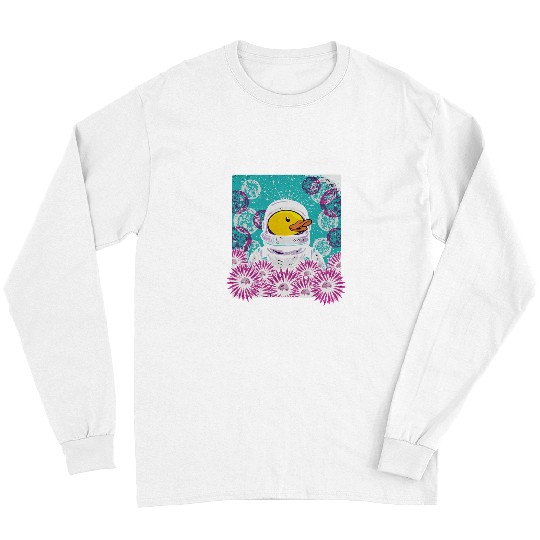 Duck Pet Astronaut Rubber Duck Space Moon Flower Rubber Ducky Duckie Long Sleeves