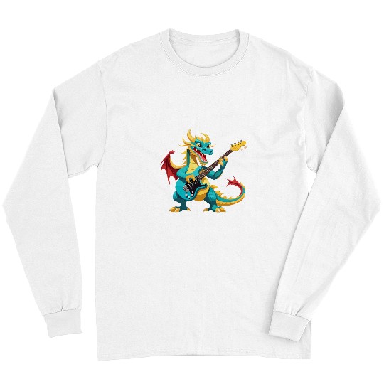 Dragon Pet playing Electric Guitar Chinese Dragon Guitarist 2 Long Sleeves