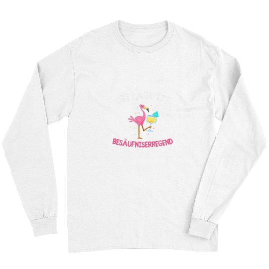 Wines Fun The location is soothing flamingo cocktail Wines drink 8 Long Sleeves