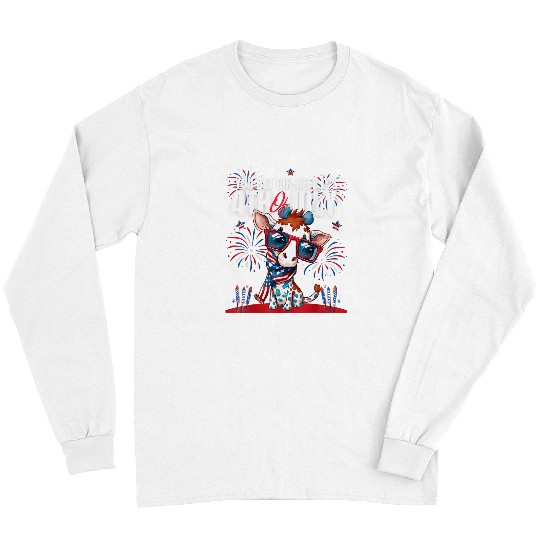 Giraffe Pet You Bet GirAffe It s 4th of JulyFunny Fourth Of July Pun Long Sleeves