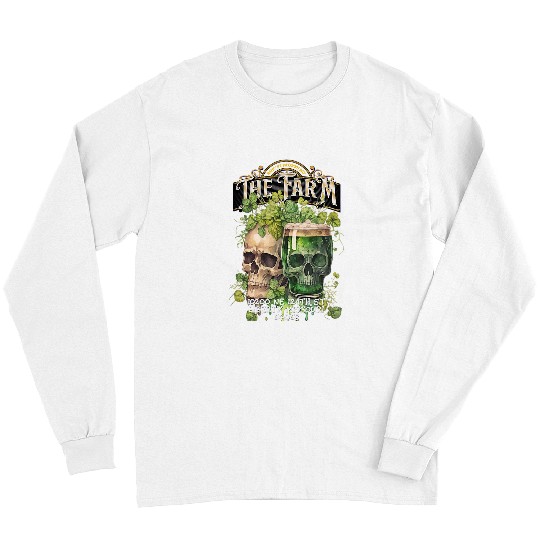 Beer Fun The Farm Honkytonk Music St Patricks Day Green Beer Skull 20 Long Sleeves