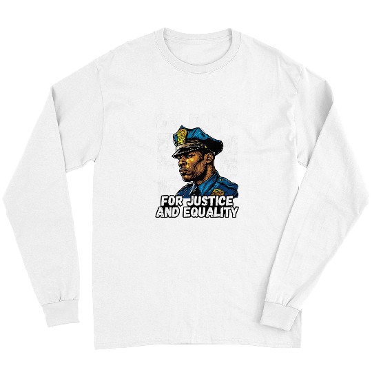 Black Police Officer Cop Law Enforcement Black History Month 4 Long Sleeves