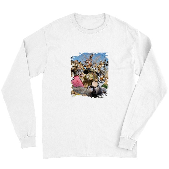 Sloth Pet Cowboy Group Selfie Sloth Cat Panda Hyena Tiger Long Sleeves
