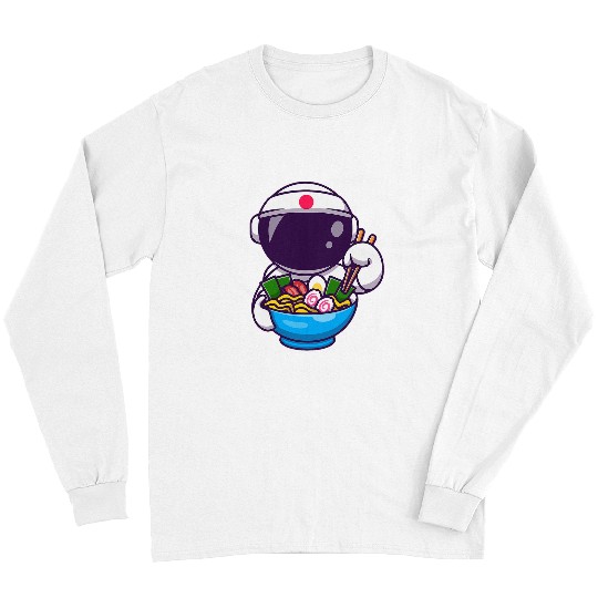Ramen Noodle Astronaut Kawaii Cute Anime Kids Youth Boy Men Long Sleeves
