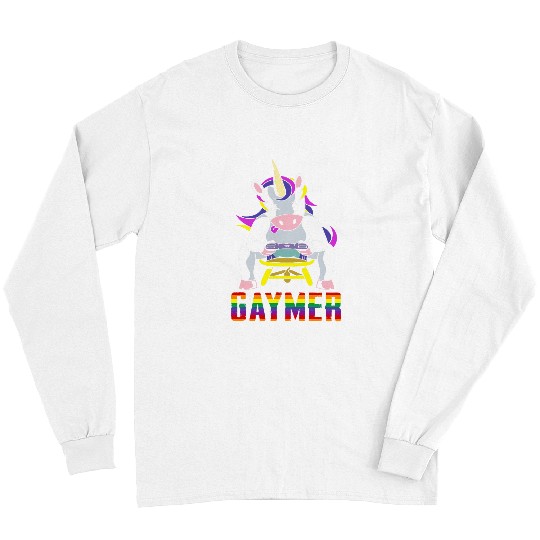 Gay Gamer Unicorns LGBTQ Gaymer Long Sleeves