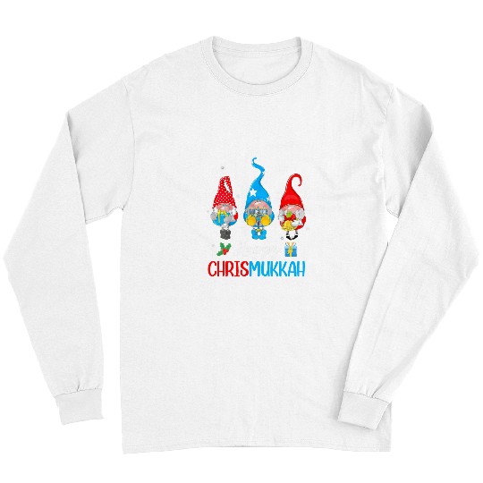 Happy Chrismukkah Gnomes Merry Christmas and Happy Hanukkah Long Sleeves