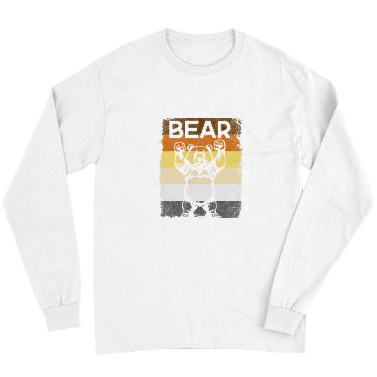 Bear Pet Bear Brotherhood Pride Flag Bear silhouette LGBT design Long Sleeves