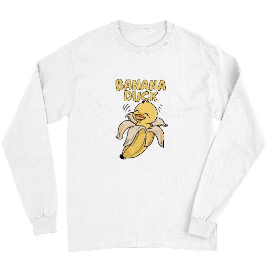 Duck Pet Banana Duck Internet Memes Funny Banana Lover Toddler Kids Long Sleeves